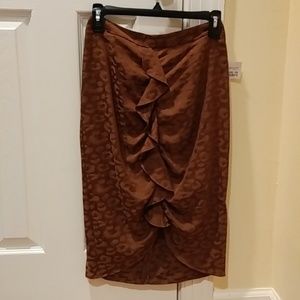 NWT ZARA Animal Print Ruffled Pencil Skirt